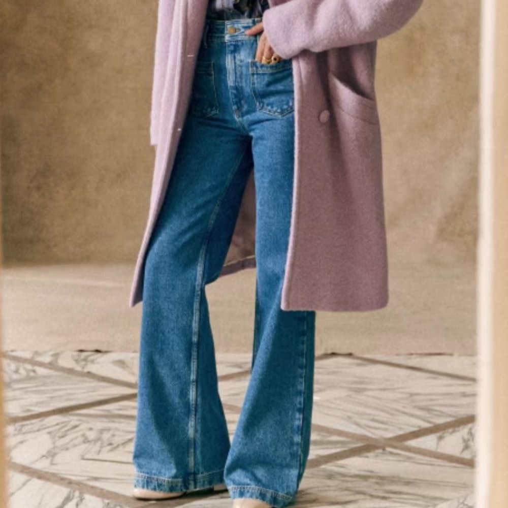 Sézane The 70's Trousers wide leg jeans Size 42/US 10